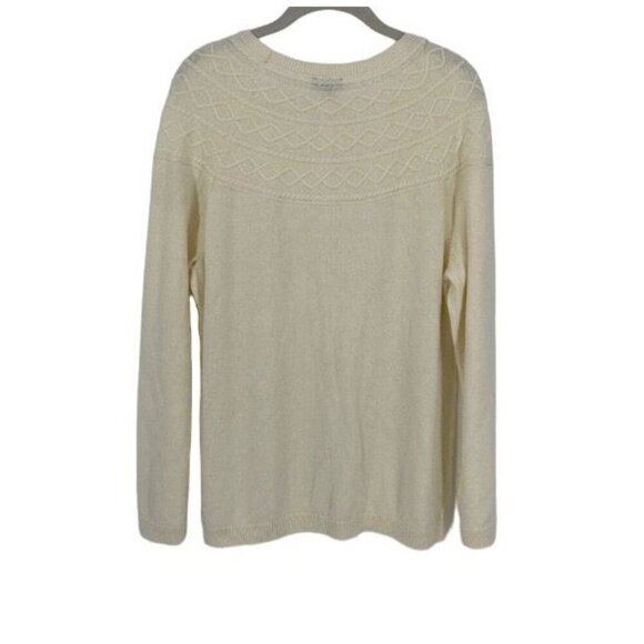 Talbots Petite Women's Ivory Long Sleeve Sweater Size XLP - Picture 2 of 4